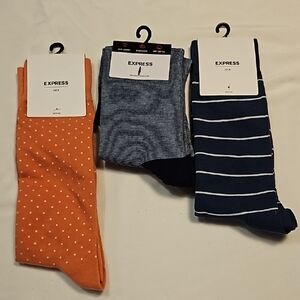 Express Men's Socks Set - Orange, Blue, and Navy